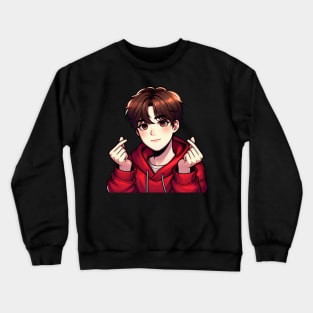 Cool Guy Korean Finger Hearts Kpop Crewneck Sweatshirt